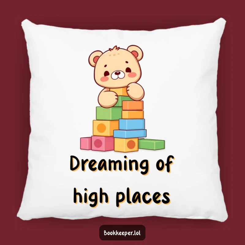 Comfy Funny Bear Cub Block Tower Pillow: Cozy & Cute, Ideal Funny Gift
