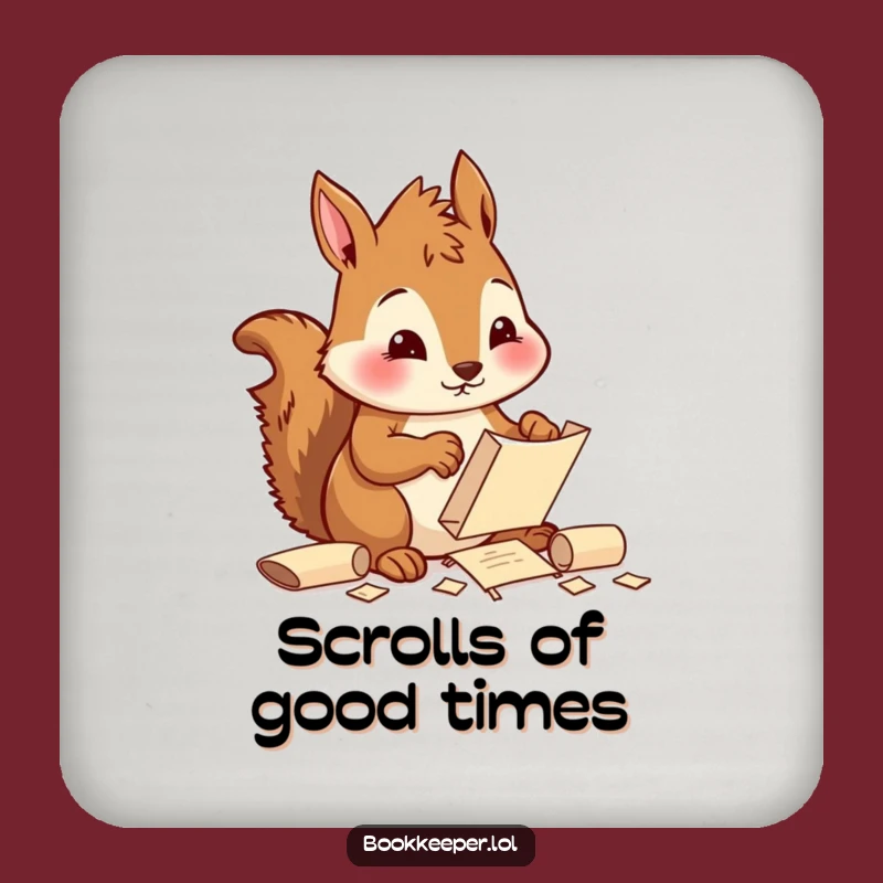 Funny Squirrel Scroll Coaster: Protect Surfaces, Cute Funny Gift